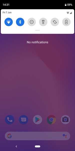 Slide down the top menu again