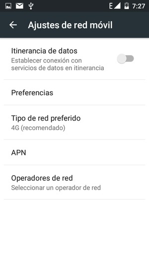Para cambiar la red en caso de problemas de conectividad, seleccione Operadores de red