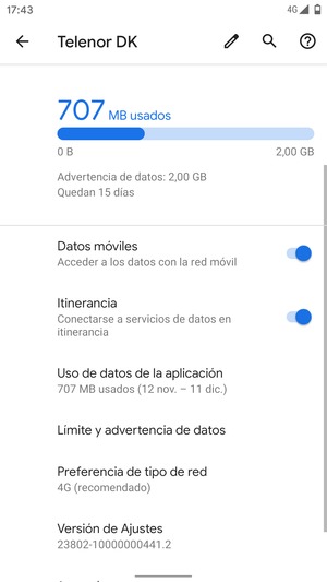 Activar o desactivar Itinerancia