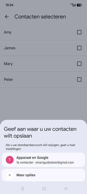 Selecteer Apparaat en Google