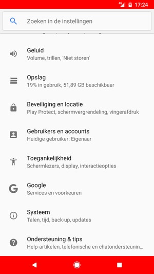 Scroll naar en selecteer Beveiliging en locatie