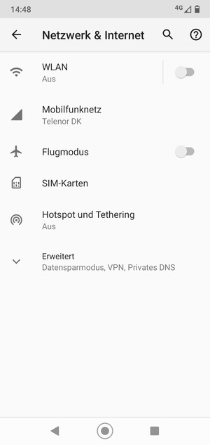 Wählen Sie Mobilfunknetz