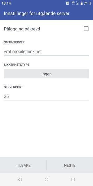 Slå av Pålogging påkrevd og velg NESTE