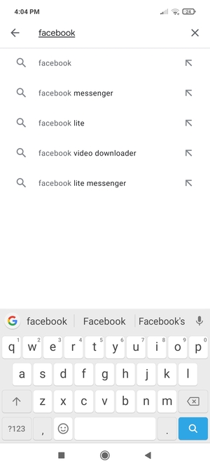 Enter the app name and select Search