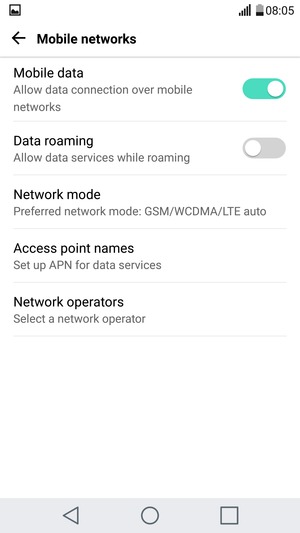 Select Access point names