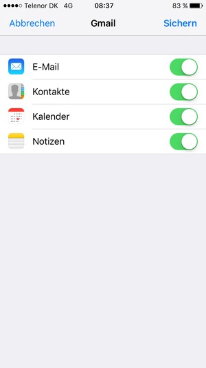 Wählen Sie Sichern