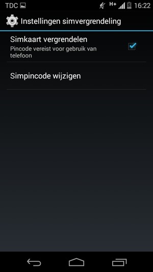 Selecteer Simpincode wijzigen