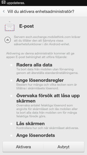 Välj Aktivera
