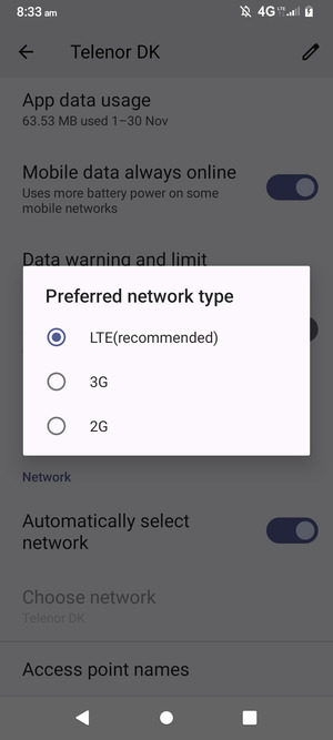 Select your preferred option