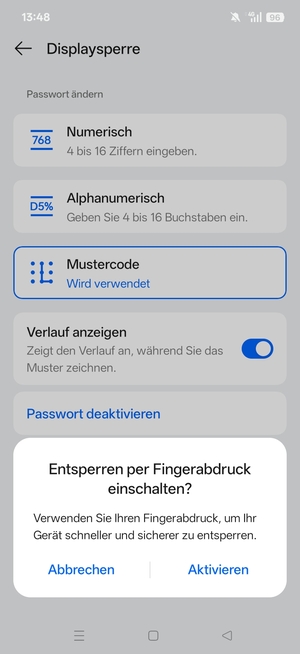 Wählen Sie die gewünschte Option