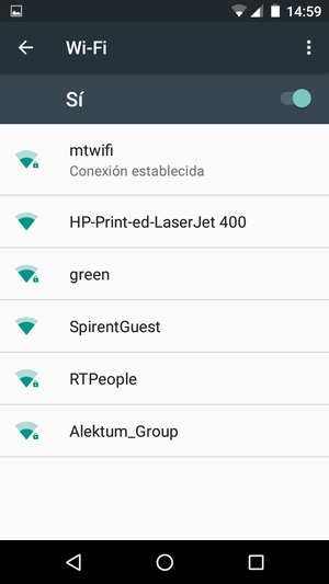 Ahora está conectado a la red Wi-Fi