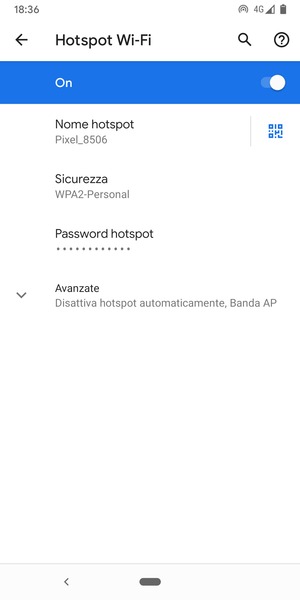Il telefono è ora pronto per essere usato come modem