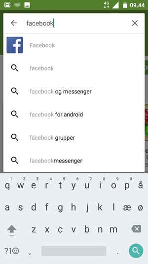 Indtast navnet på appen og vælg Søg