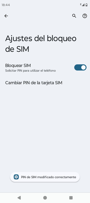 Su PIN de SIM ha sido cambiado