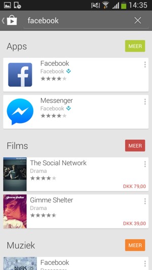 Selecteer de app
