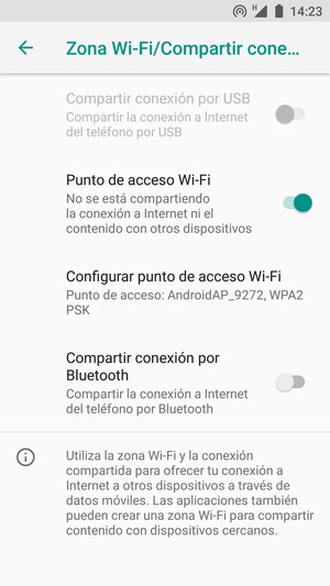El teléfono ha sido configurado para su uso como módem