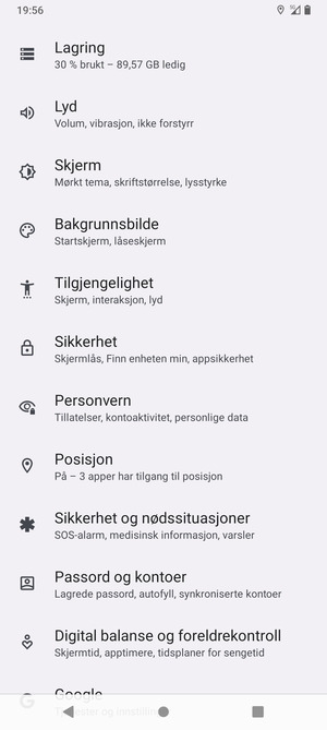 Bla til og velg Sikkerhet