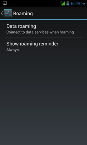Select Data roaming