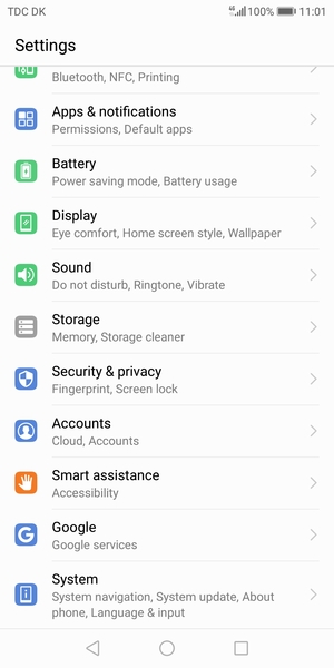 Scroll to and select Security & privacy