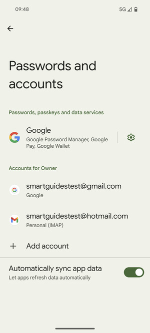 Select your Google account