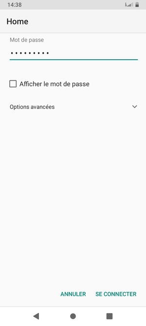 Saisissez le mot de passe du Wi-Fi et sélectionnez SE CONNECTER