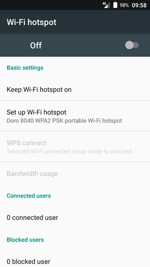Select Set up Wi-Fi hotspot