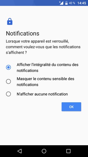 Sélectionnez votre option préférée et sélectionnez OK