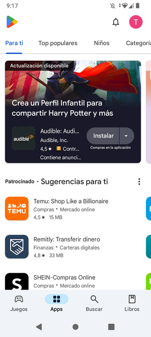 Seleccione Buscar