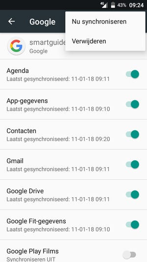 Selecteer Nu synchroniseren
