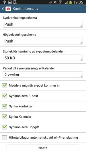 Välj Nästa
