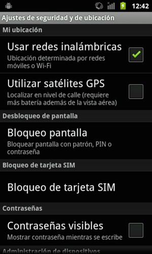 Seleccione Bloqueo pantalla