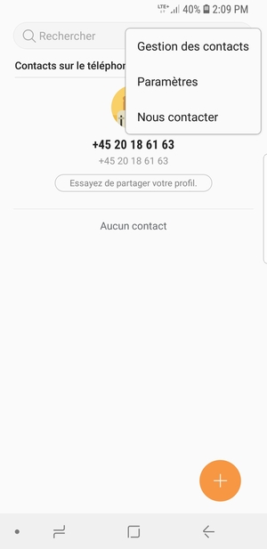 Sélectionnez Gestion des contacts