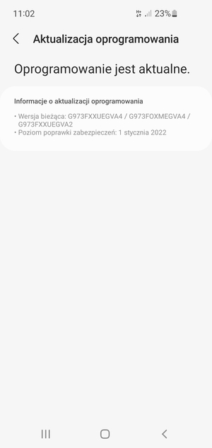 Als uw telefoon up-to-date is, zult u het volgende scherm zien
