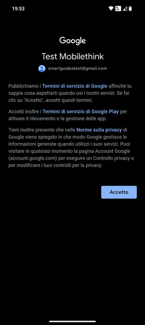 Seleziona Accetto