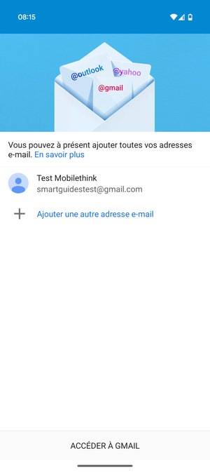 Sélectionnez ACCÉDER À GMAIL