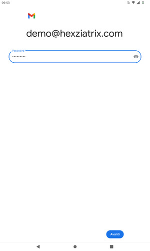 Inserisci la tua password e seleziona Avanti