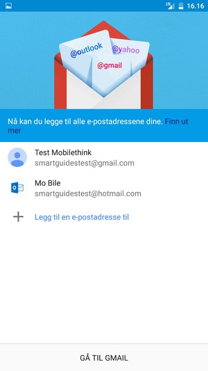 Velg GÅ TIL GMAIL