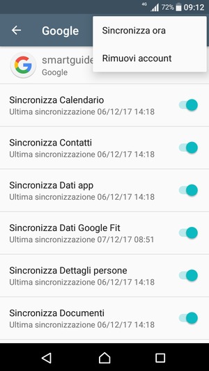 Seleziona Sincronizza ora
