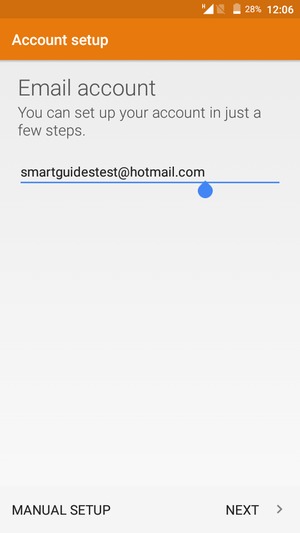 Enter your Gmail or Hotmail address and select NEXT