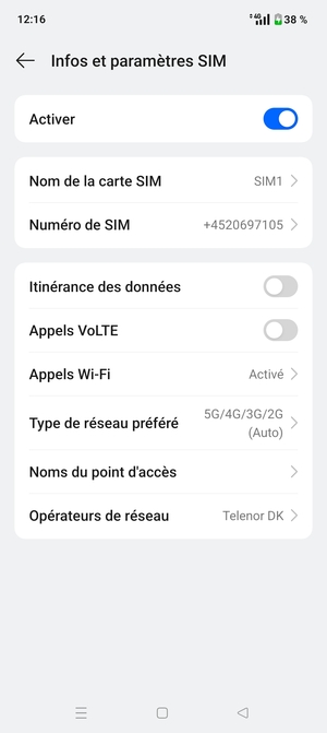 Sélectionnez Noms du point d'accès