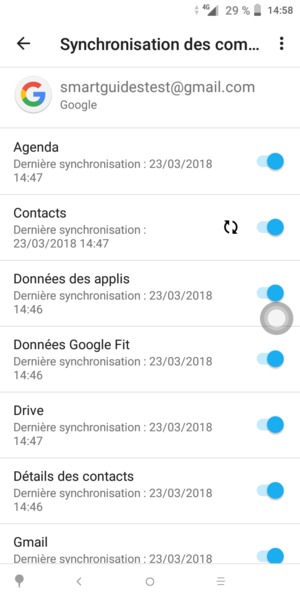 Sélectionnez le bouton du Menu