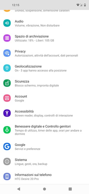 Scorri e seleziona Sicurezza