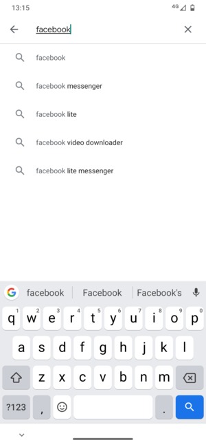 Enter the app name and select Search