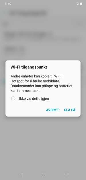 Velg SLÅ PÅ