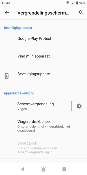 Selecteer Schermvergrendeling