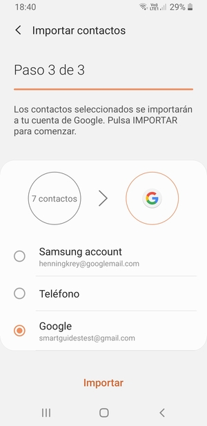 Seleccione Importar