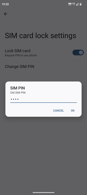 Enter Old SIM PIN and select OK