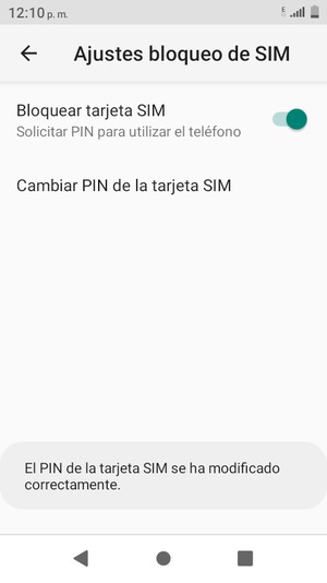 Su PIN de la tarjeta SIM ha sido cambiado