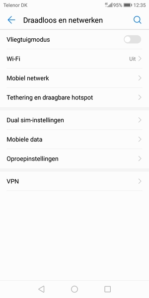 Selecteer Mobiel netwerk