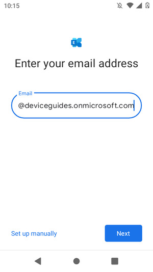 Enter your Email address and  select Set up manually